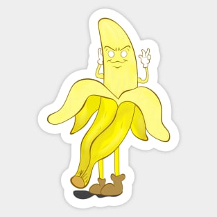 Yellow banana with happy smile Sticker